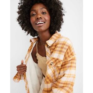 aerie Soft Sherpa Lined Flannel Shacket Women’s XS